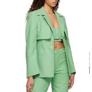 GANNI Green Storm Flap Blazer - NEW